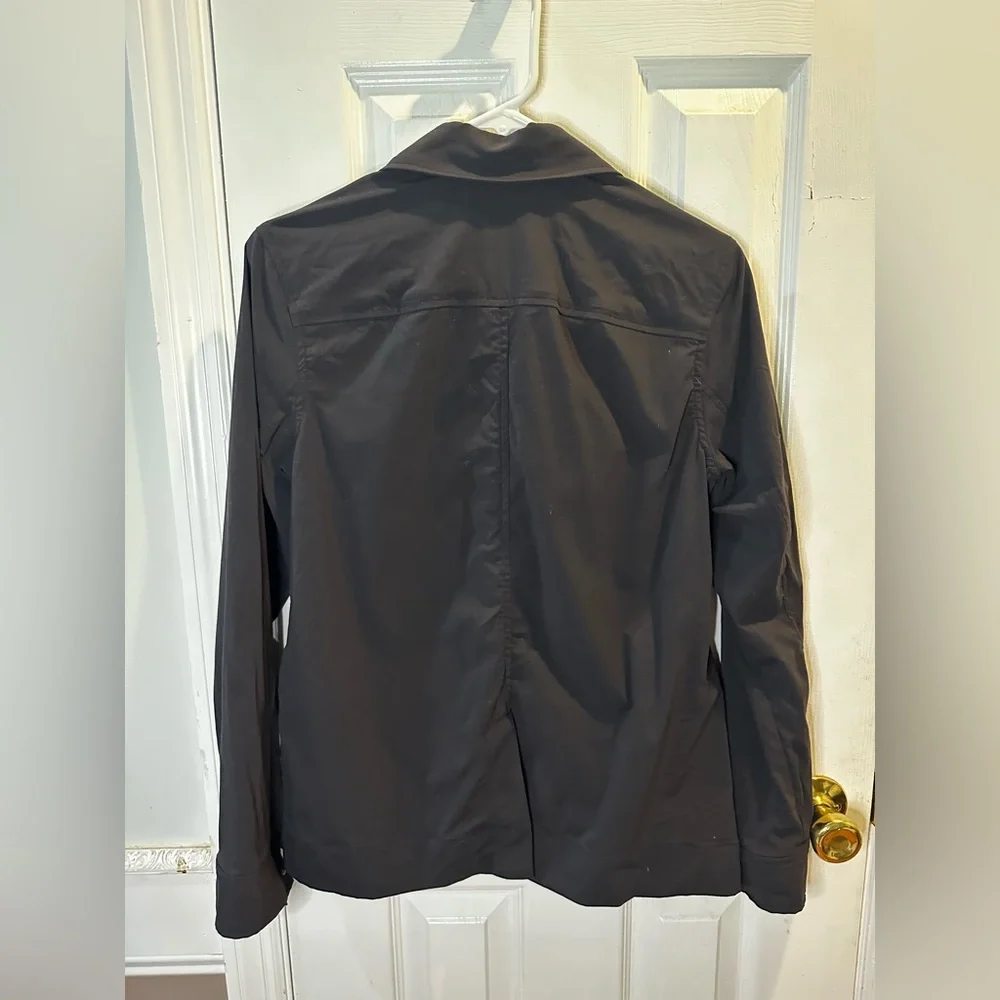 Eddie Bauer Women’s Soft Black Jacket Blazer‎ Sz 8 Performance Nylon Pockets